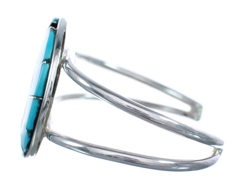 Turquoise And Silver Native American Zuni Cuff Bracelet AX124826